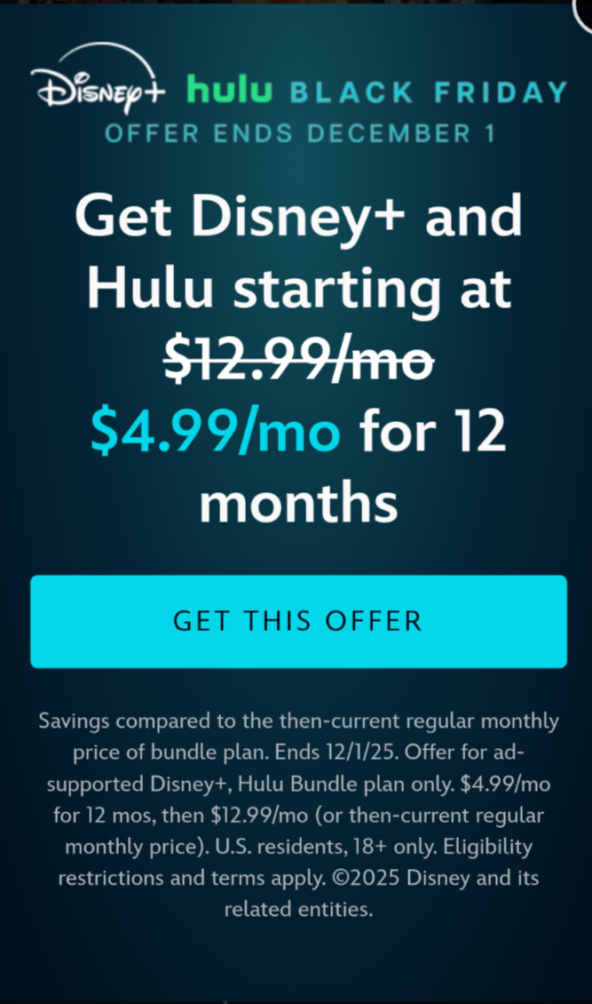 Disney+ Hulu subscription