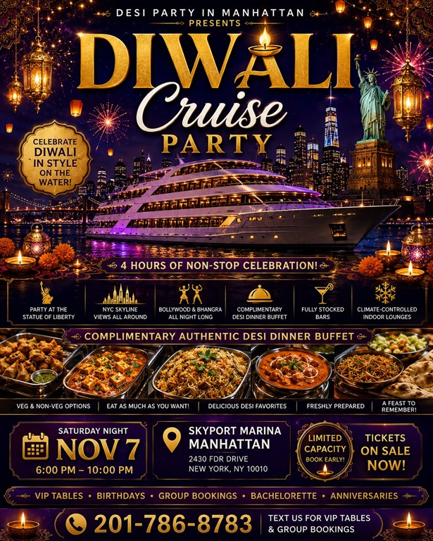 Diwali Cruise Party Desi Dinner Buffet Saturday Night Nov 7